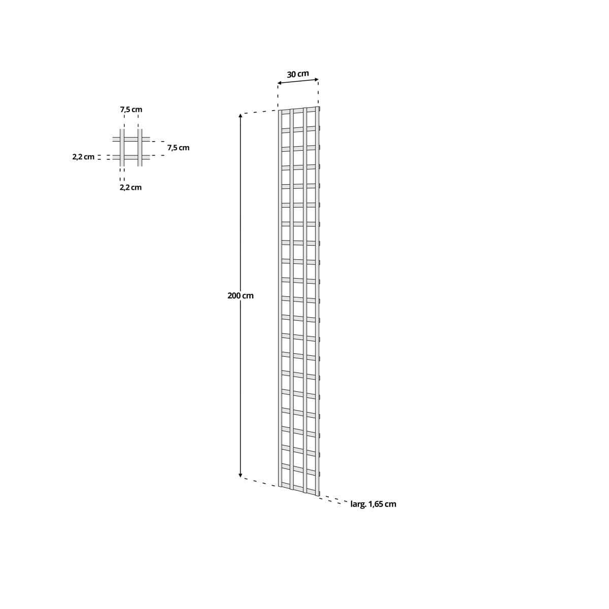 dimensions treillis colonne carree 75mm